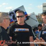 James Fisher (L) discussing things with Chris Wilson (C) and Chad Wilson (R). (T.J. Buffenbarger Photo)