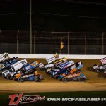 Parade lap for the 2024 Dean Knittle Memorial at Portsmouth Raceway Park. (Dan McFarland photo)