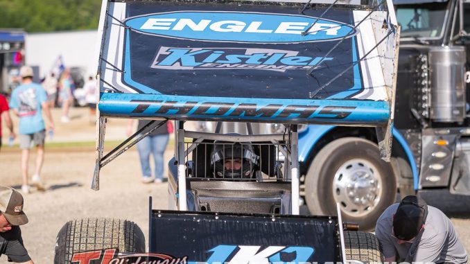 Cale Thomas at Attica Raceway Park during the Brad Doty Classic at Attica Raceway Park. (Dan McFarland photo)