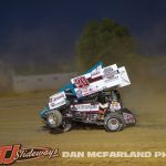 Greg Wilson (#W20) making contact with Brandon Spithaler (#22) during the 2024 Brad Doty Classic at Attica Raceway Park. (Dan McFarland Photo)