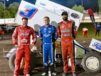 (L to R) Third place Brian Brown, winner Ayrton Gennetten, and second place Austin McCarl. (High Fly'n Photos)