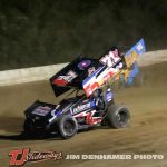 Max Stambaugh (#71H) inside of Ryan Ruhl (#16) Friday at Hartford Motor Speedway. (Jim Denhamer Photo)