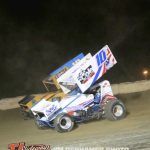 Jason Blonde (#10J) racing with Ryan Ruhl (#16) Friday at Hartford Motor Speedway. (Jim Denhamer Photo)