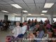 A large crowd at the National Sprint Car Hall of Fame and Museum on hand to hear Dave Argabright, Brad Doty, and Tony Bokhoven discuss the 25th anniversary of Doty's autobiography "Still Wide Open" penned by Argabright. (T.J. Buffenbarger Photo)