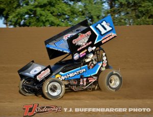 Kasey Jedrzejek Saturday at Butler Motor Speedway. (T.J. Buffenbarger Photo)