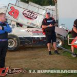 Luke Griffith pondering over his race car. (T.J. Buffenbarger Photo)