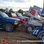 Cars waiting to be pushed off at Butler Motor Speedway. (T.J. Buffenbarger Photo)