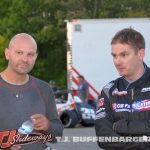 Bobby Santos III (L) talking with Tyler Roahrig (R) before the redraw for the feature event. (T.J. Buffenbarger Photo)