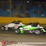 Tim Creech (#31) racing with Dakota Armstrong (#1) Saturday at Berlin Raceway. (T.J. Buffenbarger Photo)