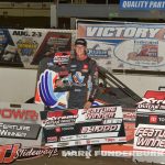 Karter Sarff in victory lane at Federated Auto Parts Raceway at I-55. (Mark Funderburk Photo)