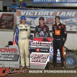 (L to R) Third place Hayden Reinbold, winner Karter Sarff, second place Ryan Timms. (Mark Funderburk Photo)