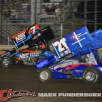 Tyler Courtney (#7) racing with Brady Bacon (#21). Mark Funderburk Photo)