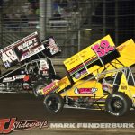 Danny Dietrich (#48) and Blake Hahn (#52) Friday at Knoxville Raceway. (Mark Funderburk Photo)