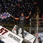 Kyle Larson in victory lane at Federated Auto Parts Raceway at I-55. (Mark Funderburk Photo)