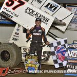 Kyle Larson in victory lane at Federated Auto Parts Raceway at I-55. (Mark Funderburk Photo)