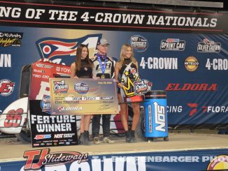 Daison Pursley in victory lane at Eldora Speedway. (T.J. Buffenbarger Photo)