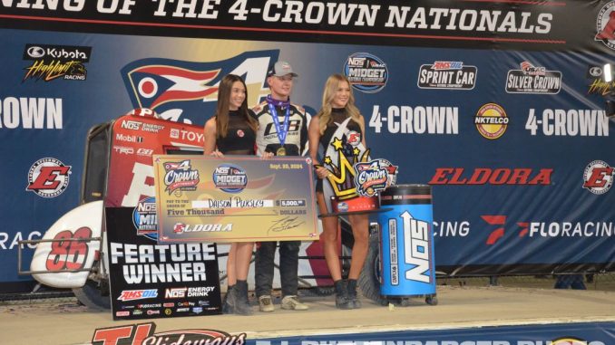 Daison Pursley in victory lane at Eldora Speedway. (T.J. Buffenbarger Photo)