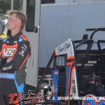 Daison Pursley watching qualifying at Eldora Speedway. (T.J. Buffenbarger Photo)