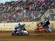 Justin Peck (#26) racing with Tyler Courtney (#7) Saturday at Butler Motor Speedway during the Mace Thomas Classic with the High Limit Sprint Car Series. (T.J. Buffenbarger Photo)