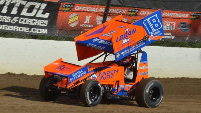 Giovanni Scelzi at speed at Eldora Speedway on Wednesday night. (T.J. Buffenbarger Photo)
