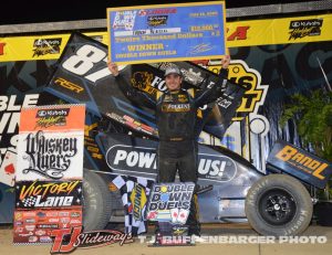 Aaron Reutzel in victory lane at Eldora Speedway. (T.J. Buffenbarger Photo)