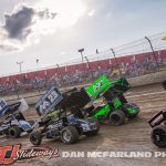 The green flag drops on first B-Main during the Joker's Jackpot at Eldora Speedway. (Dan McFarland Photo)
