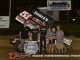 Joe B Miller's team in victory lane Friday night at Spoon River Speedway after winning the Midwest Open Wheel Association feature event. (Mark Funderburk Photo)