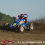 Brian Ruhlman with four in the fluff at I-96 Speedway. (T.J. Buffenbarger Photo)