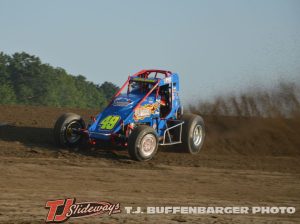 Brian Ruhlman with four in the fluff at I-96 Speedway. (T.J. Buffenbarger Photo)