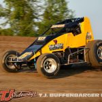 Trent Musk having a moment at I-96 Speedway. (T.J. Buffenbarger Photo)