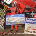 Jet Mann in victory lane at Butler Motor Speedway. (T.J. Buffenbarger Photo)