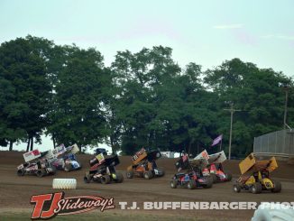 Heat race at Butler Motor Speedway. (T.J. Buffenbarger Photo)