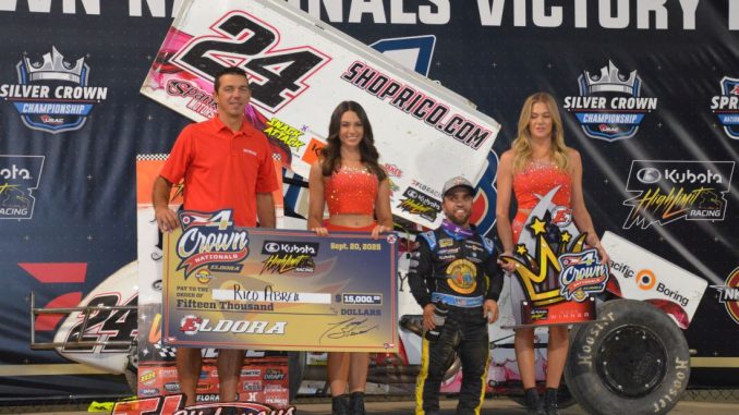 DSC_0033 Rico Abreu after winning the High Limit Racing portion of the 4-Crown Nationals. (T.J. Buffenbarger Photo)
