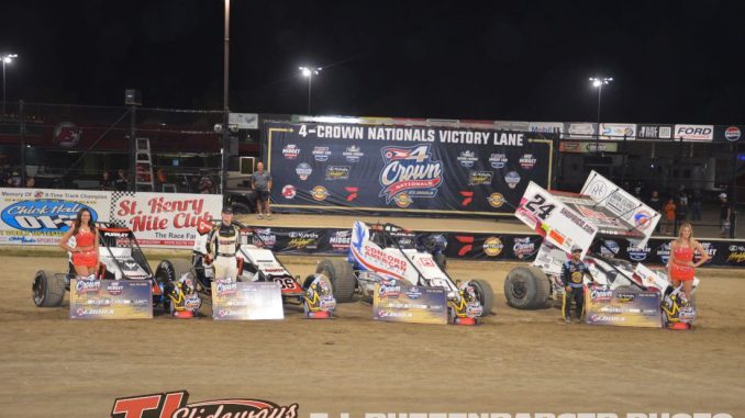 Daison Pursley and Rico Abreu pose with their winning entries after the 2025 edition of the 4-Crown Nationals. (T.J. Buffenbarger Photo)