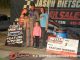 Kyle Cummins with his family in victory lane Saturday night at Butler Motor Speedway. (T.J. Buffenbarger Photo)
