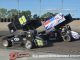 Joe Ligouri (#68) racing with Tory DeCaire (#26) Sunday at Owosso Speedway. (T.J. Buffenbarger Photo)