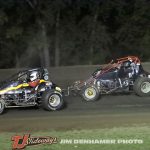 Mike Astrauskas (#3a) racing with Chris Pobanz (#89) Saturday at Silver Bullet Speedway. (Jim Denhamer Photo)