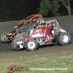 Dave Gross (#37) racing with Joey Irwin (#00) Saturday at Silver Bullet Speedway. (Jim Denhamer Photo)