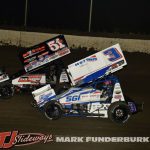 Ayrton Gennetten (#3) and Joe B Miller (#51) Friday at Tri-City Motor Speedway.