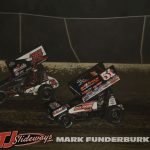 Xavier Doney (#74) racing with Joe B Miller (#51) Friday at Tri-City Speedway. (Mark Funderburk Photo)