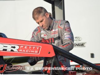 Kyle Cummins preparing for hot laps at Butler Motor Speedway in 2025. (T.J. Buffenbarger Photo)