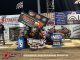 David Gravel after winning the World of Outlaws main event Friday at Kennedale Speedway Park. (Serena Dalhamer Photo)