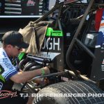 Phillip Dietz making final adjustments at Eldora Speedway. (T.J. Buffenbarger Photo)