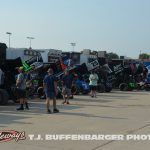 The back pit lane at Eldora Speedway during the 2026 Double Down Duels. (T.J. Buffenbarger Photo)