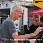 Dan Drinan (L) talking with Jimmy McCune (R) about setup at Berlin Raceway. (T.J. Buffenbarger Photo)