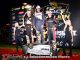 (L to R) Second place Kody Swanson, winner JoJo Helberg, and third place Colton Bettis after the second Race for the Million feature at Berlin Raceway. (T.J. Buffenbarger Photo)