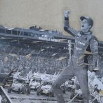 One of the wheat paste murals installed around downtown Knoxville for the Knoxville Nationals. (T.J. Buffenbarger Photo)