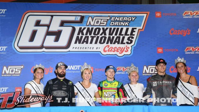 (L to R) Second place James McFadden, winner Sheldon Haudenschild, and third place Jace Park. (T.J. Buffenbarger Photo)