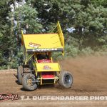 Hunter Lynch sideways at Butler Motor Speedway. (T.J. Buffenbarger Photo)