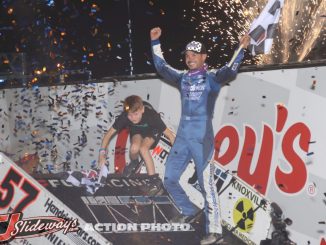 Kyle Larson after winning the 65th Knoxville Nationals. (Action Photo)